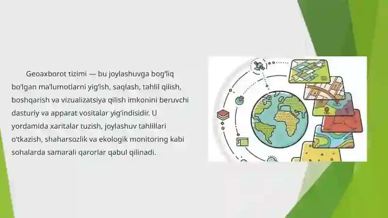 Geoaxborot tizimlarida ma’lumotlarni tashkil qilish 2