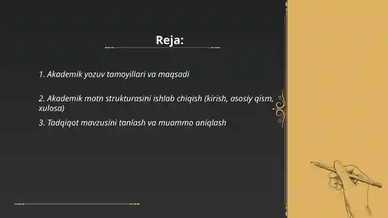 Yozma akademik matnlarni yaratish ko'nikmalarini shakllantirish 2