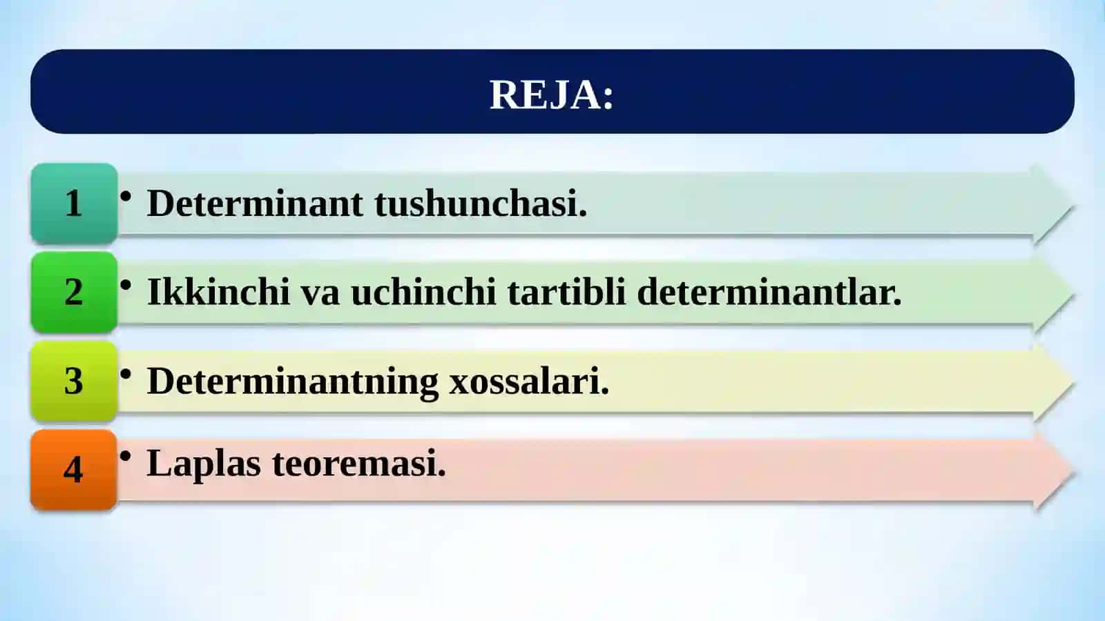 Determinantlar nazariyasi 2