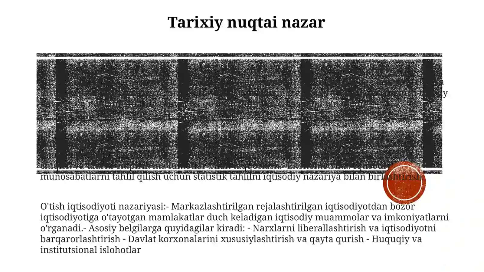 Iqtisodiy Jarayonlarni Ilmiy Bilishning Usullari. O'Tish Davri Iqtisodiyoti Nazariyasi Uning Belgilari Turlari Va Qonuniyatlari 2
