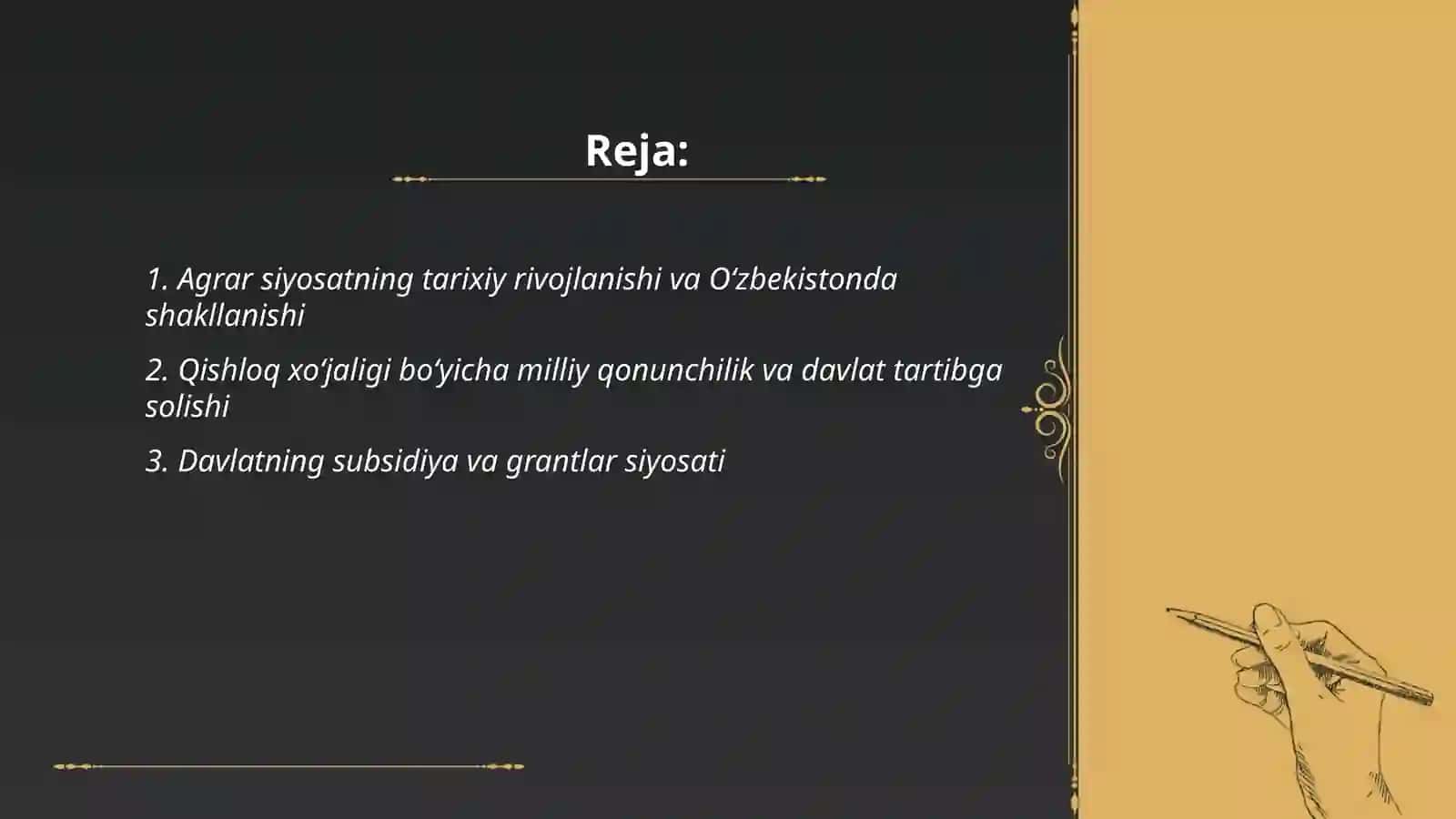 Davlatning agrar siyosati va uning Oʻzbekistondagi xususiyatlari 2