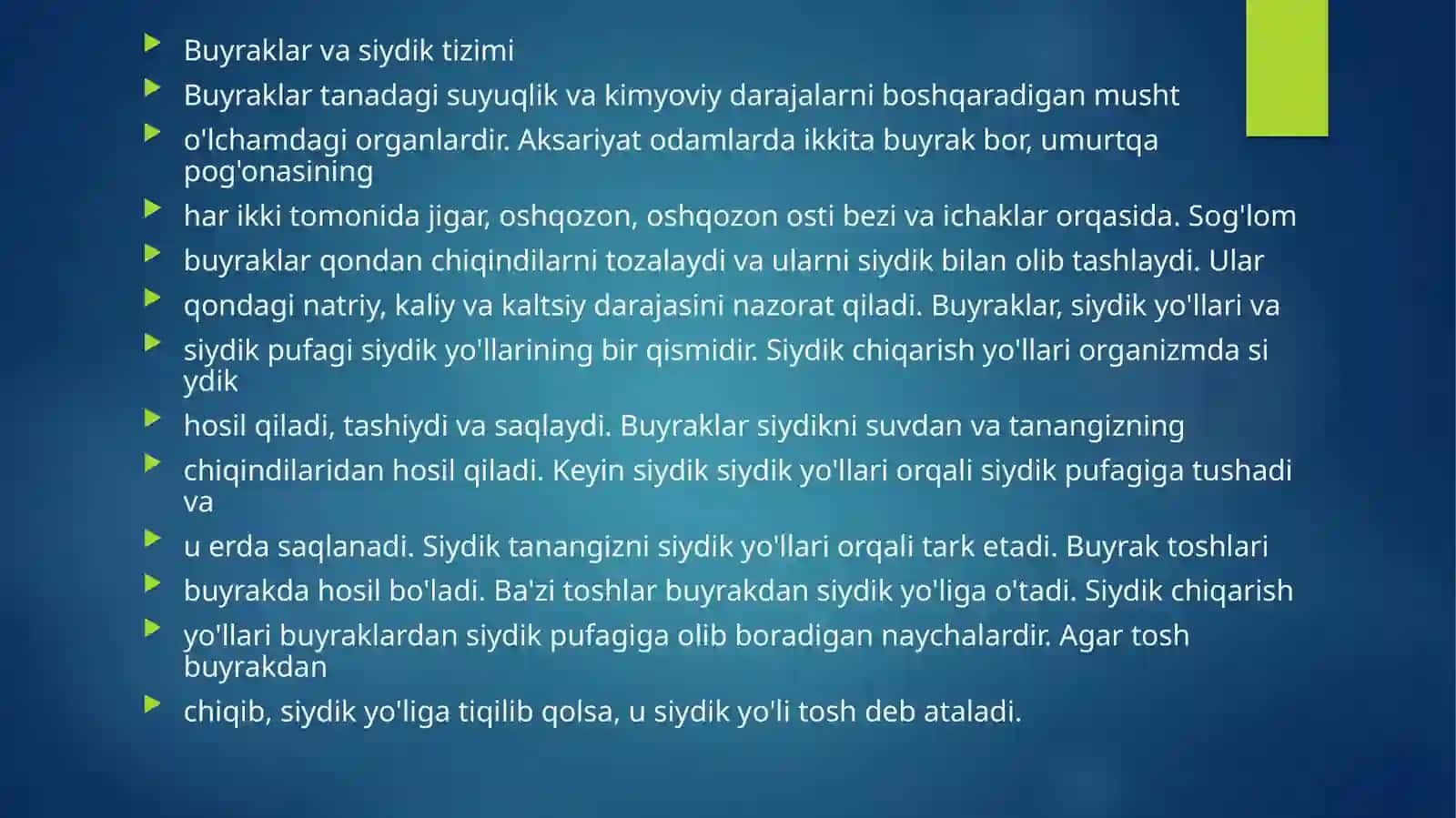 Buyrakda urat toshlarini hosil bo’lishi va davolash yo’llari 2