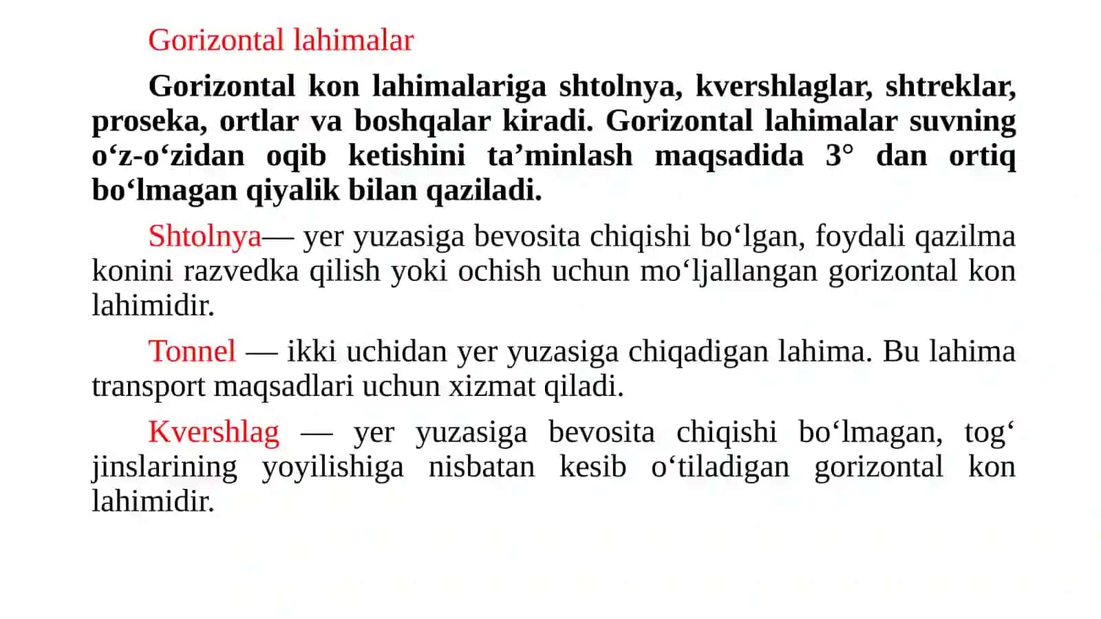 Ma’ruza-8. Gorizontal kon lahimi mustaxkamligichiga ta’sir etuvchi kon bosiminihisoblash 2