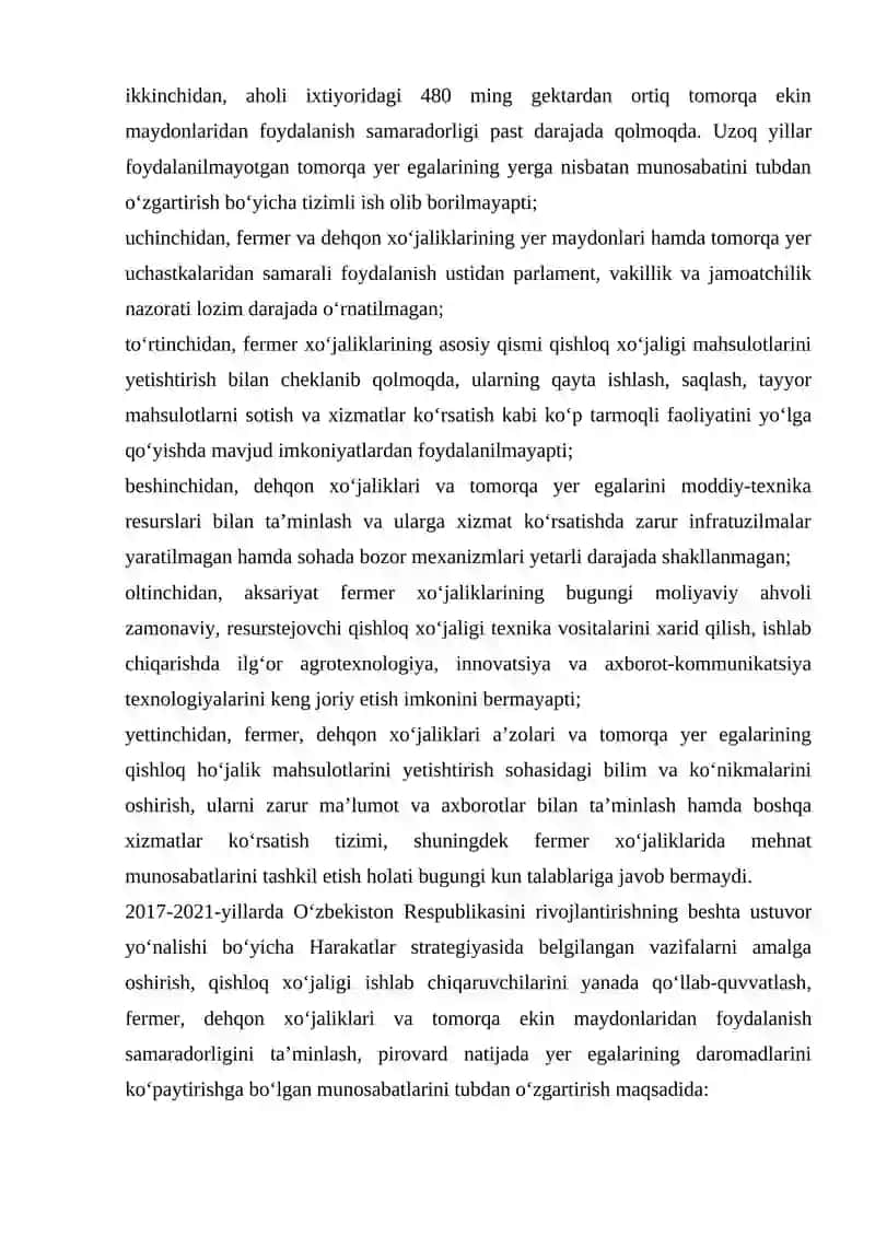KO'P TARMOQLI FERMER XO'JALIKLARI TASHKIL ETISHVA RIVOJLANTIRISH YO’LLARI 2