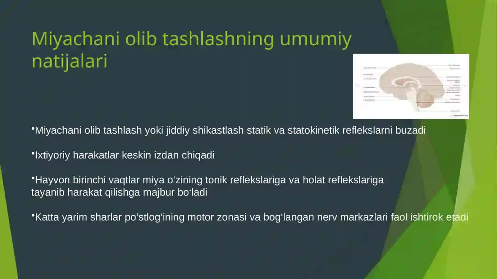 Miyachani olib tashlashning umumiy natijalari 2