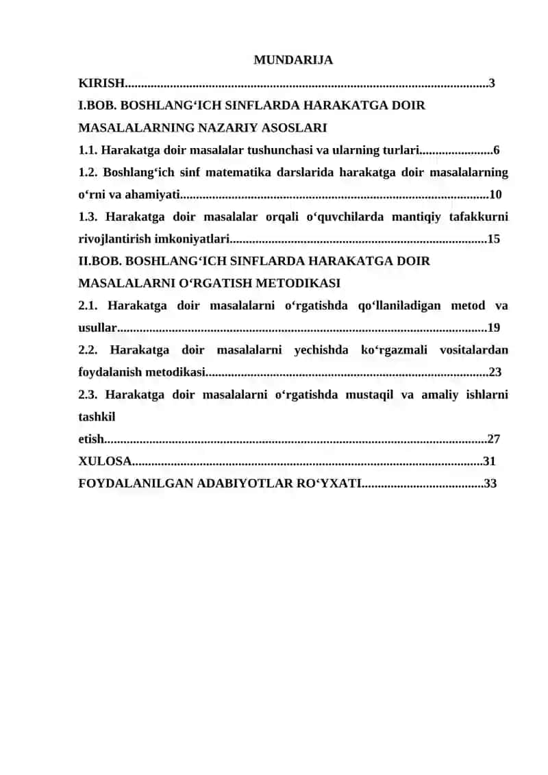 MATEMATIKA VA UNI O‘QITISH METODIKASI FANIDAN KURS ISHI 2