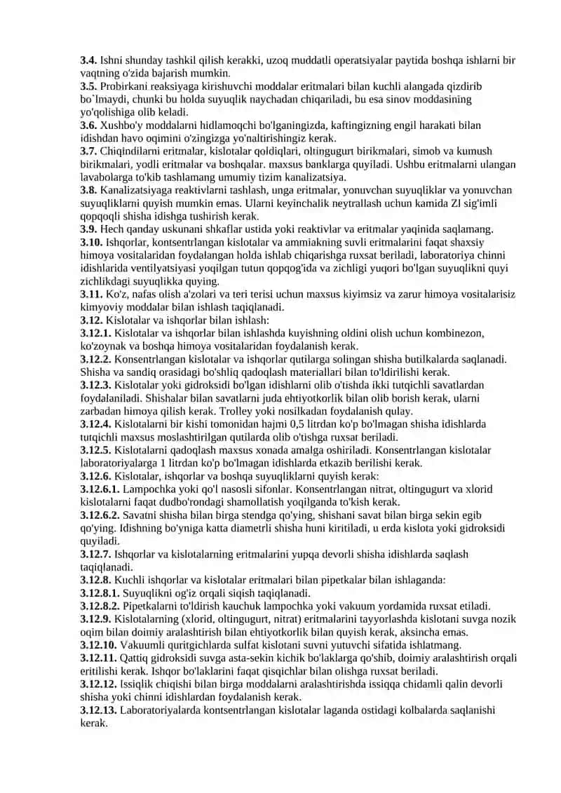 Kimyoviy laboratoriyada xavfsizlik choralari 2