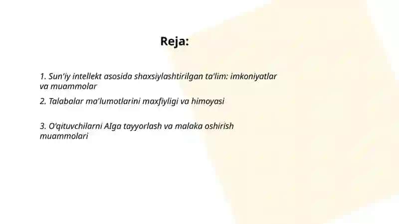 Ta'limda sun'iy intellekt: muammo v istiqbollar 2
