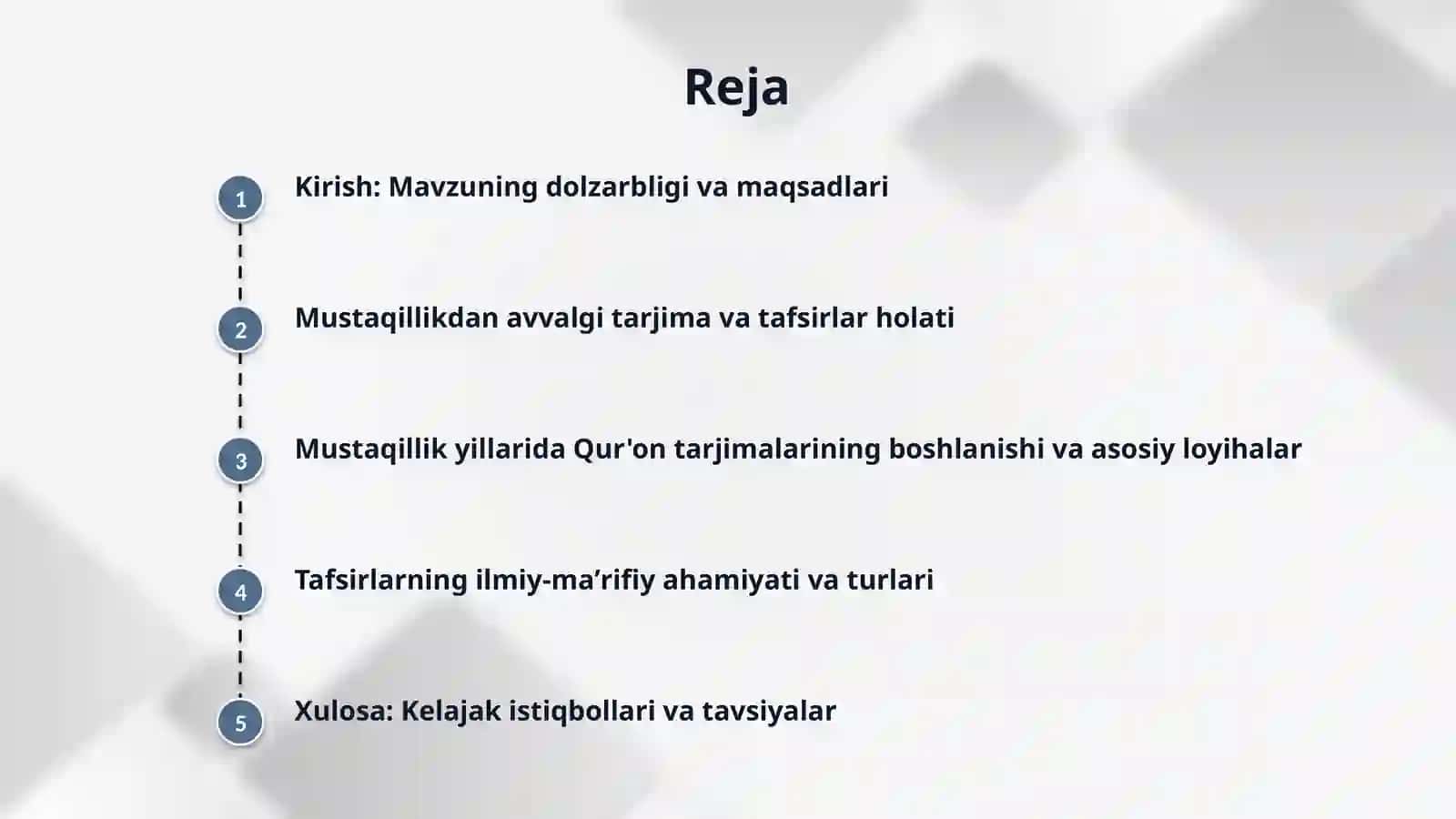 Mustaqillik yillarida Quronning oʻzbek tiliga tarjima qilinishi va tafsivlari. 2