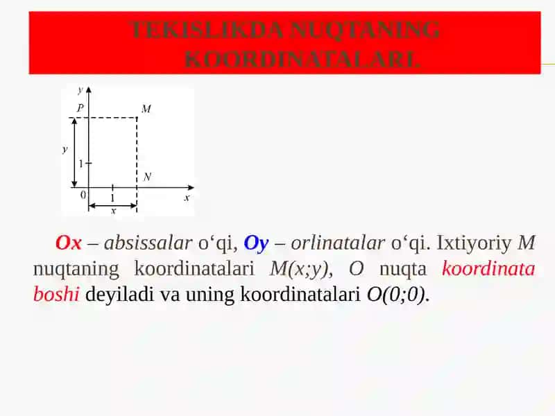 Tekislikda koordinata tizimi 2