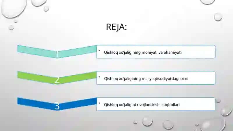 Qishloqxo’jaligining milliy iqtisodiyotda tutgan o‘rni 2