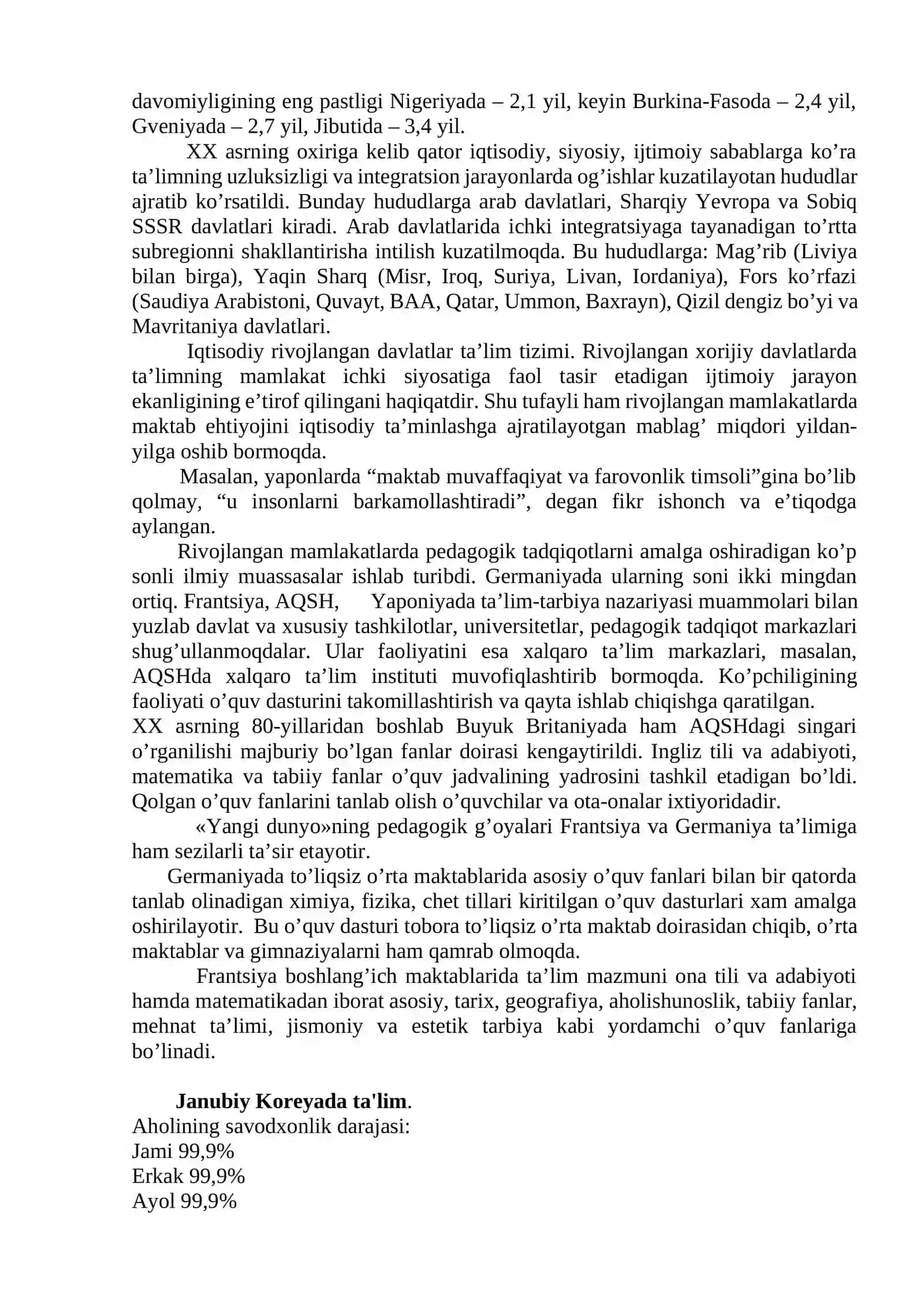 IQTISODIY RIVOJLANGAN DAVLATLARDA TA’LIM TIZIMI 2