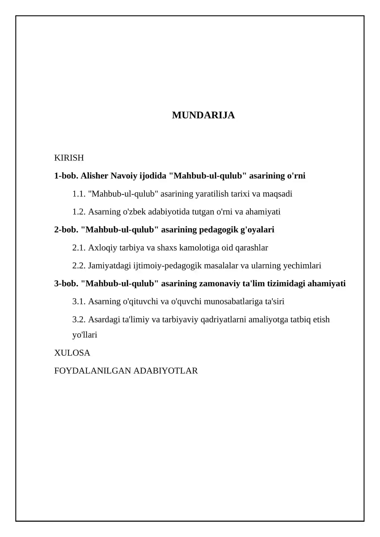Alisher Navoiyning "Mahbub-ul-qulub" asarining pedagogik tahlili 2