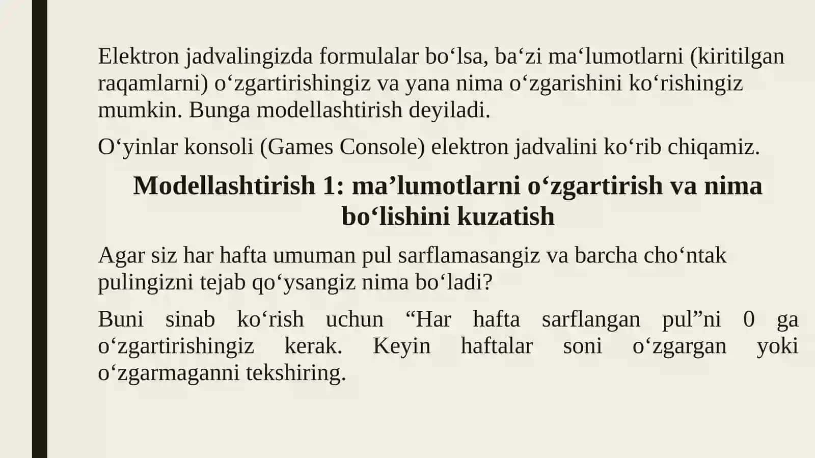 Modellashtirish 2