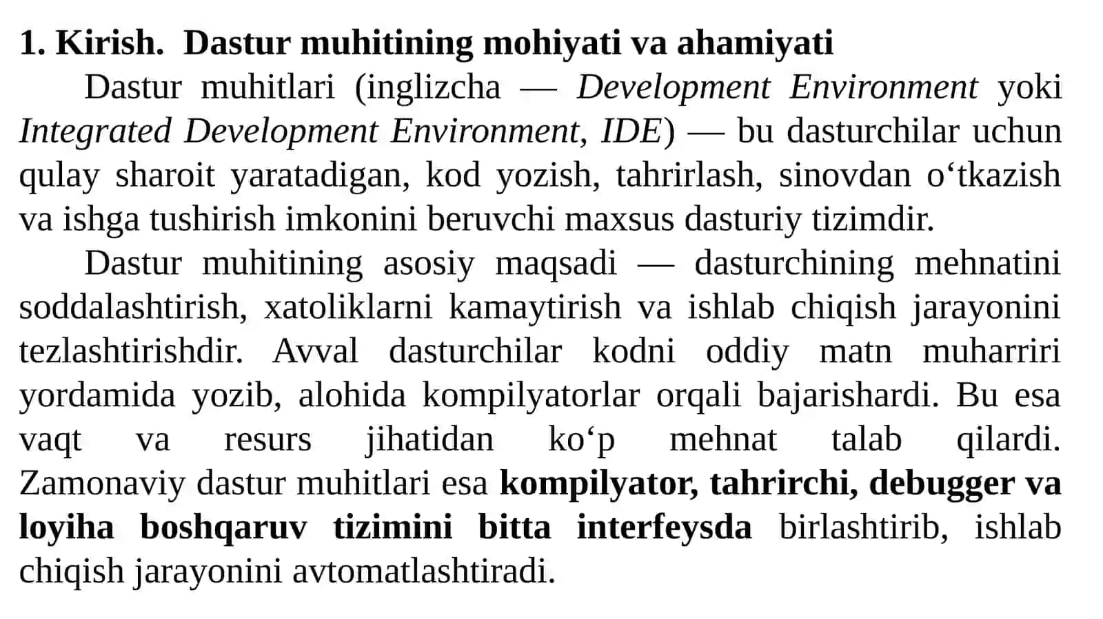 4-Dastur muhitini o‘rnatish va sozlash 2