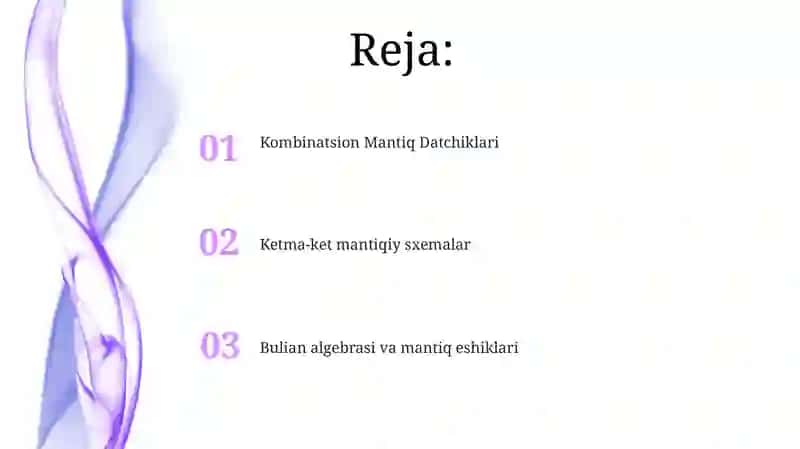 Raqamli mantiqiy asoslari 2