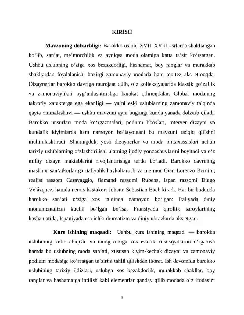 BAROKKO USLUBINING SHAKLLANISHI 2