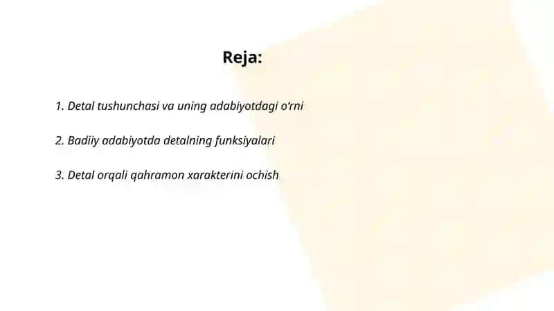 Detal tushunchasi va uning adabiyotdagi o‘rni 2