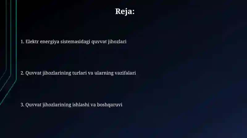 Past kuchlanishli tarqatish tizimlari 2