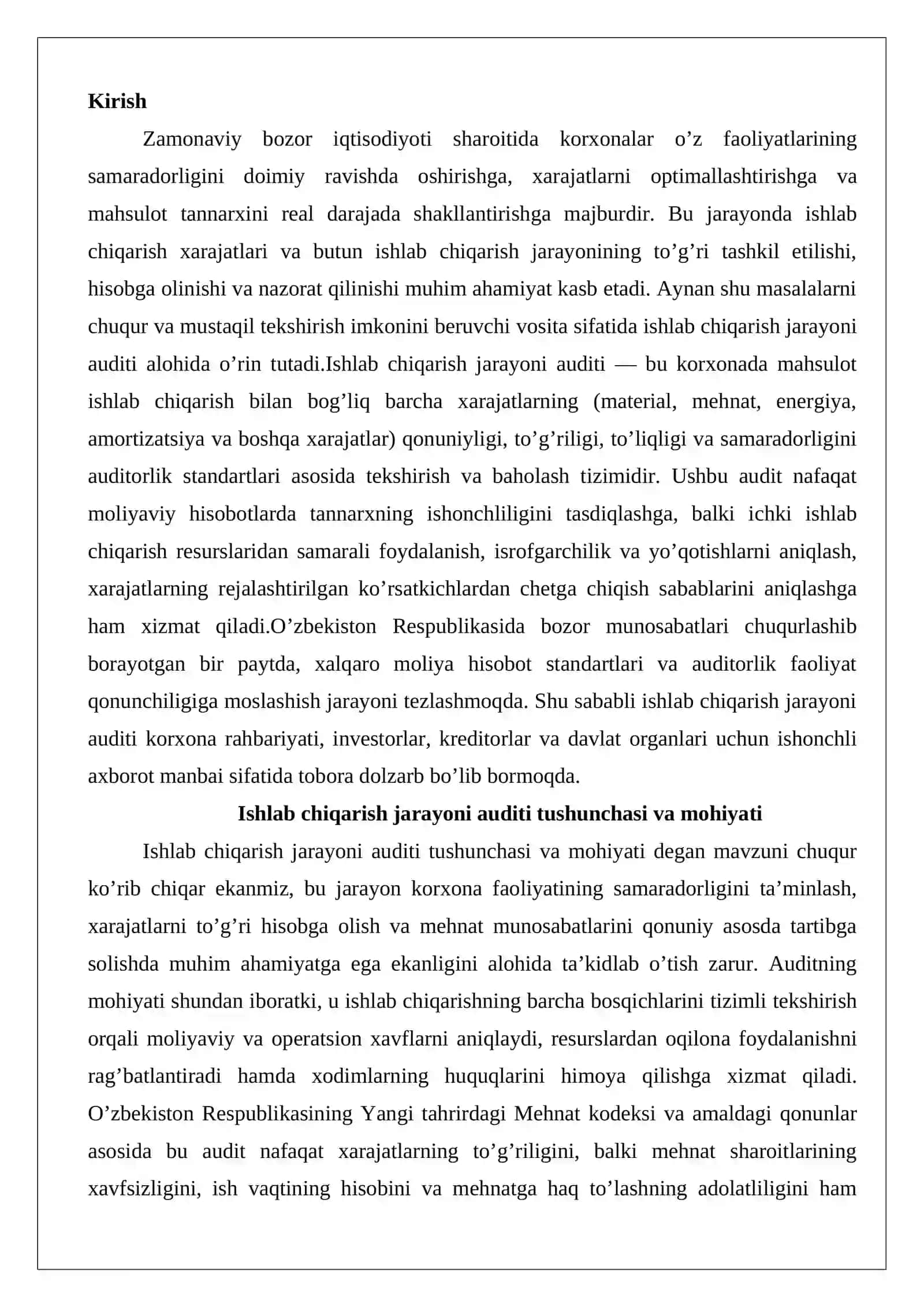 Ishlab chiqarish jarayoni auditi 2