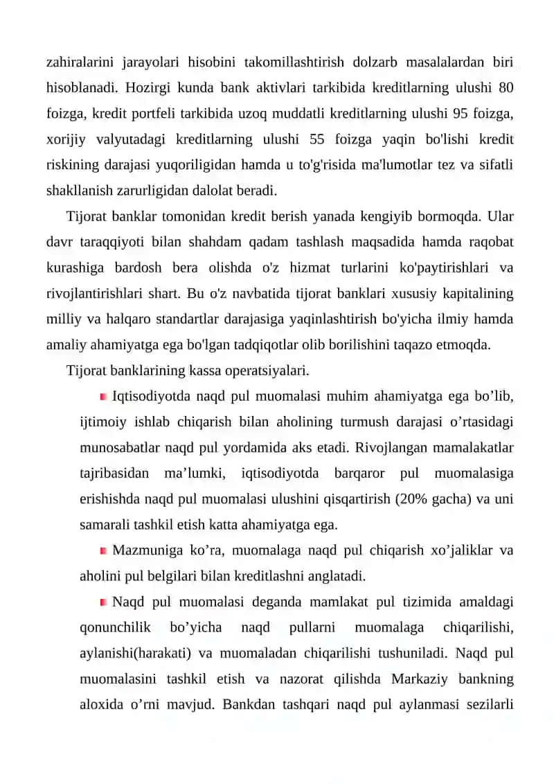 Tijorat banklarining possiv operatsiyalari 2