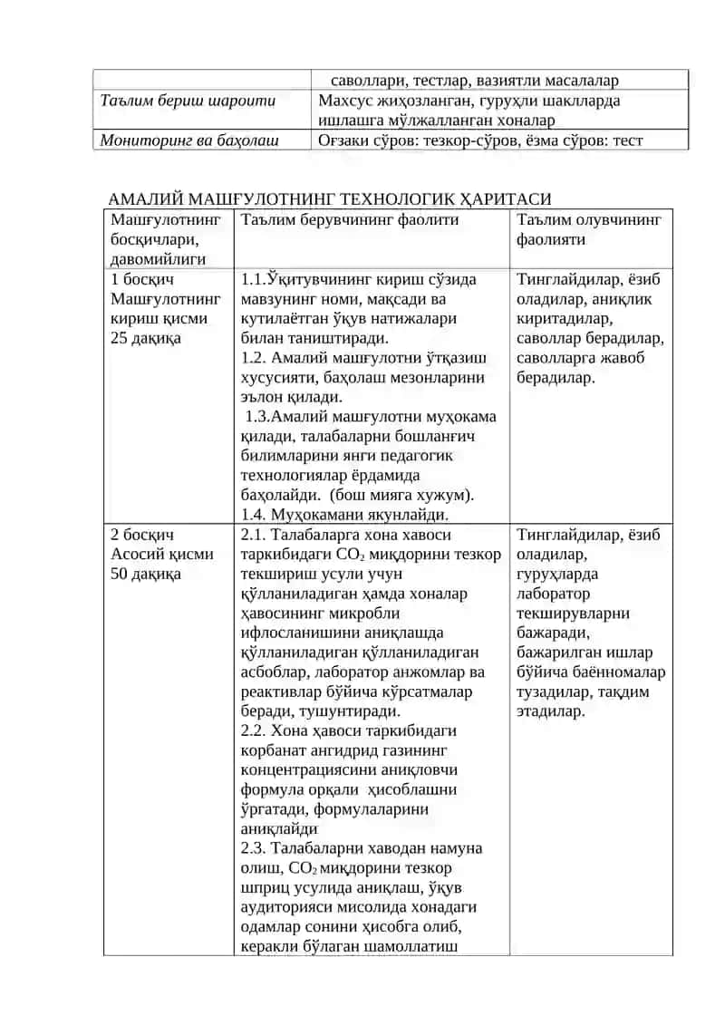 Касалхона ҳавосини тозализини гигиеник баҳолаш мавзуси 2