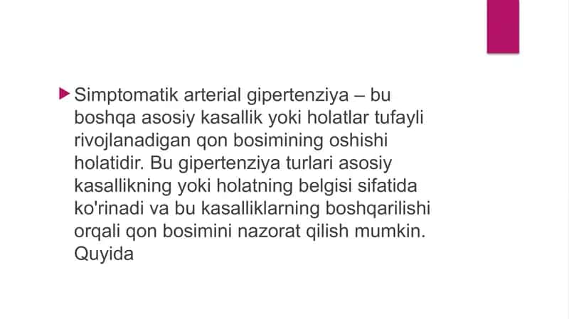 Dorilar taʼsirida kelib chiqadigan arterial gipertenziyalar. 2