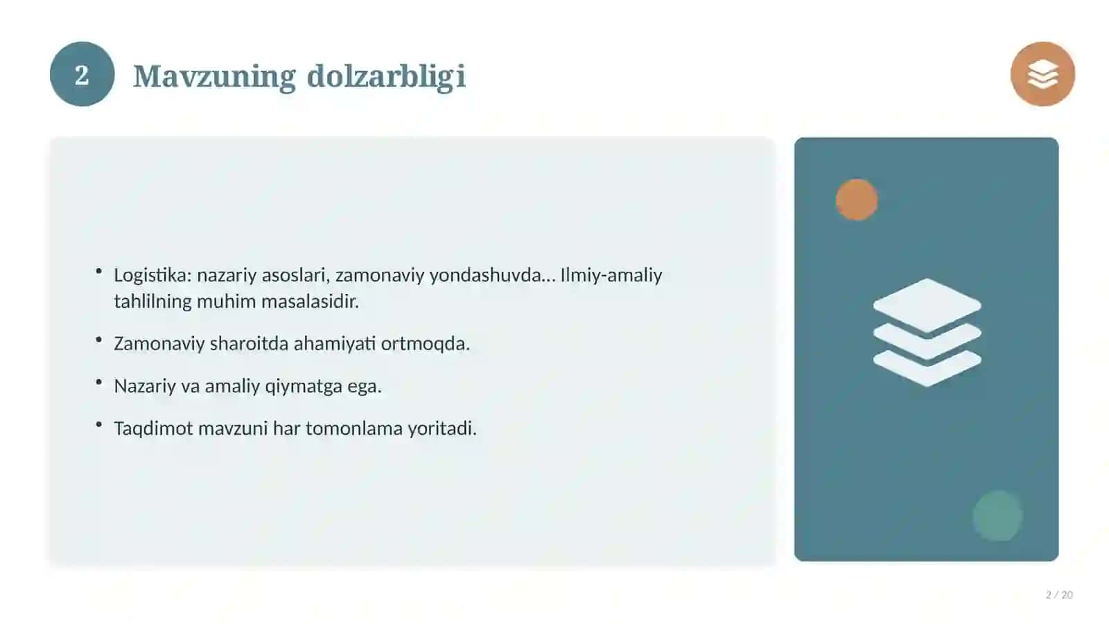 Logistika: nazariy asoslari, zamonaviy yondashuvda 2