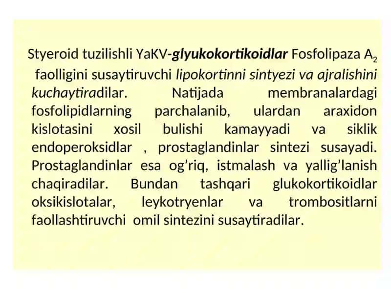 Steroid tuzilishli vositalar 2