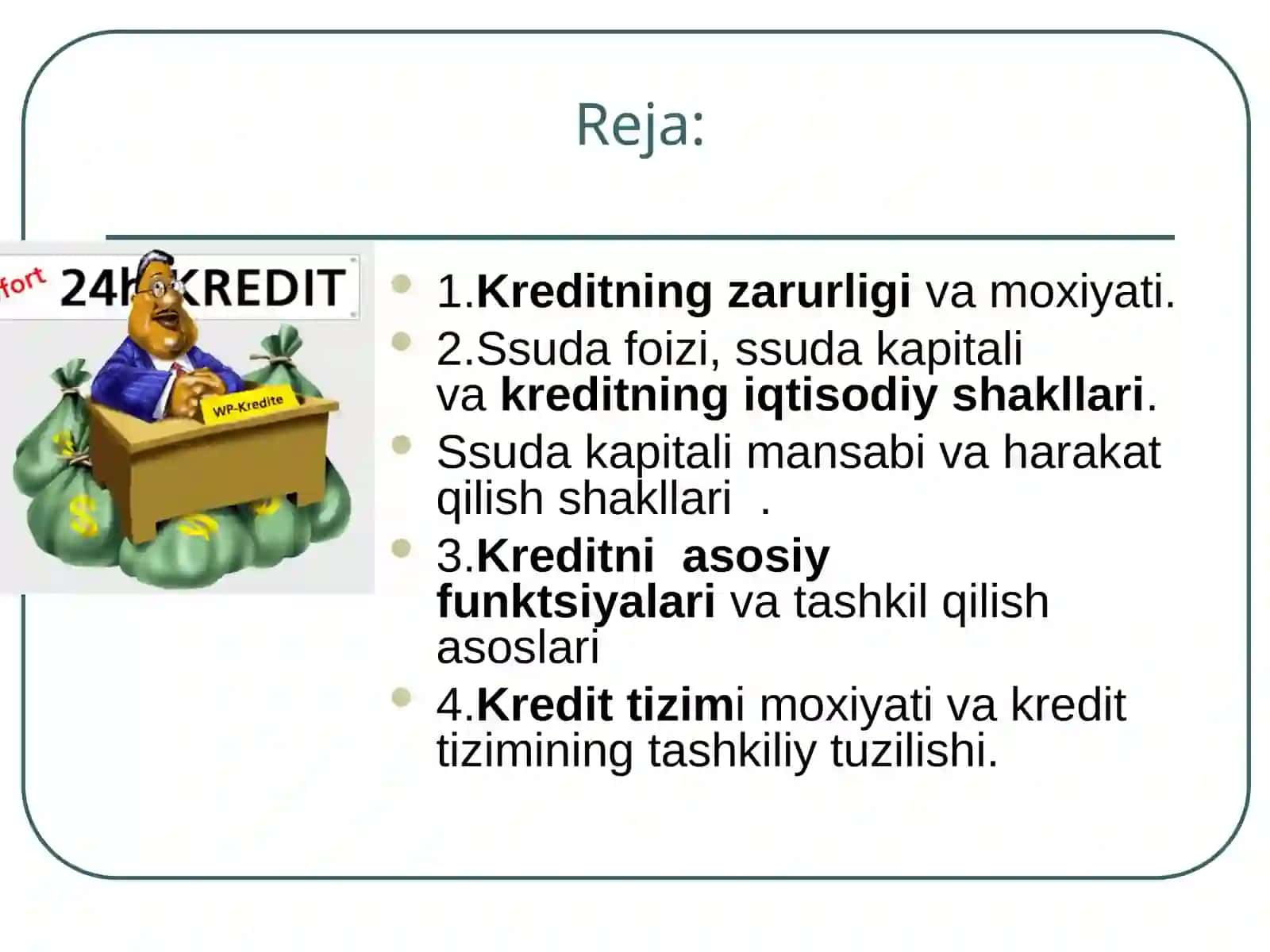 Bozor iqtisodiyoti sharoitida kredit va uning roli 2