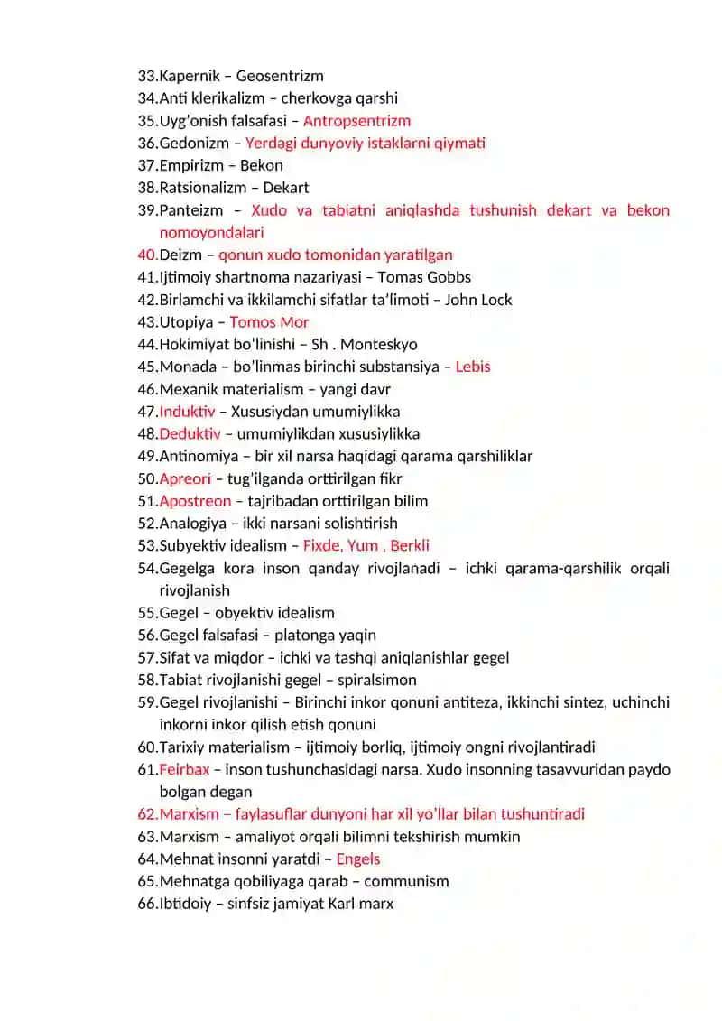 Falsafa savollar toʻplami 2