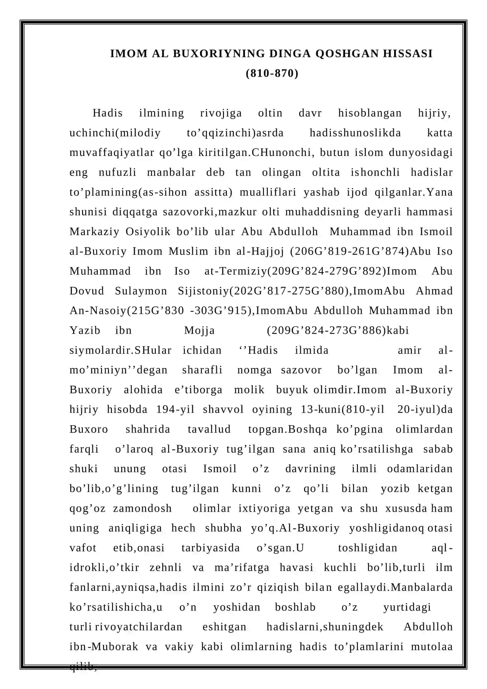 Allomalar din toʻgʻrisida 2