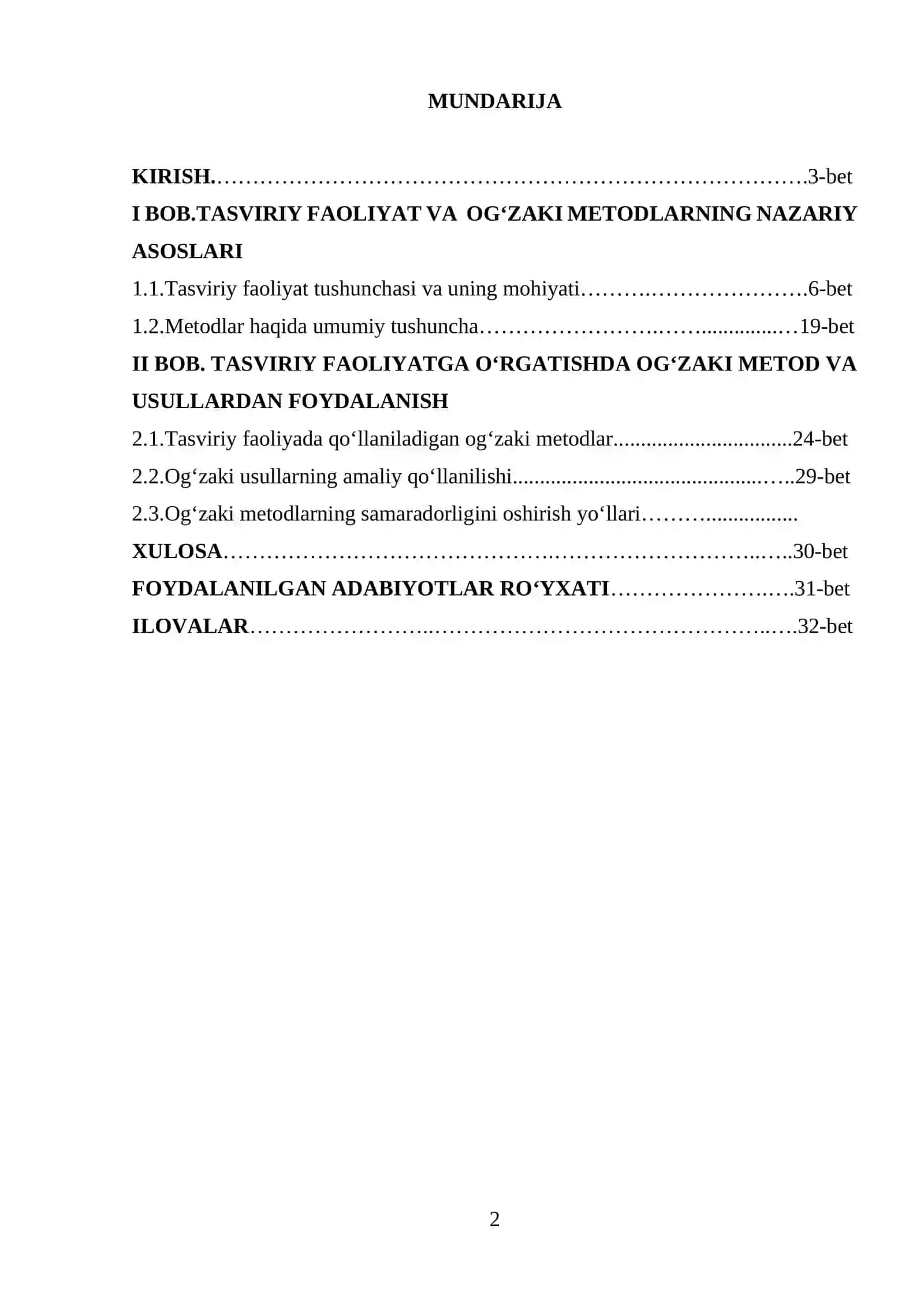 Tasviriy faoliyatga oʻrgatishning ogʻzaki metod va usullari 2