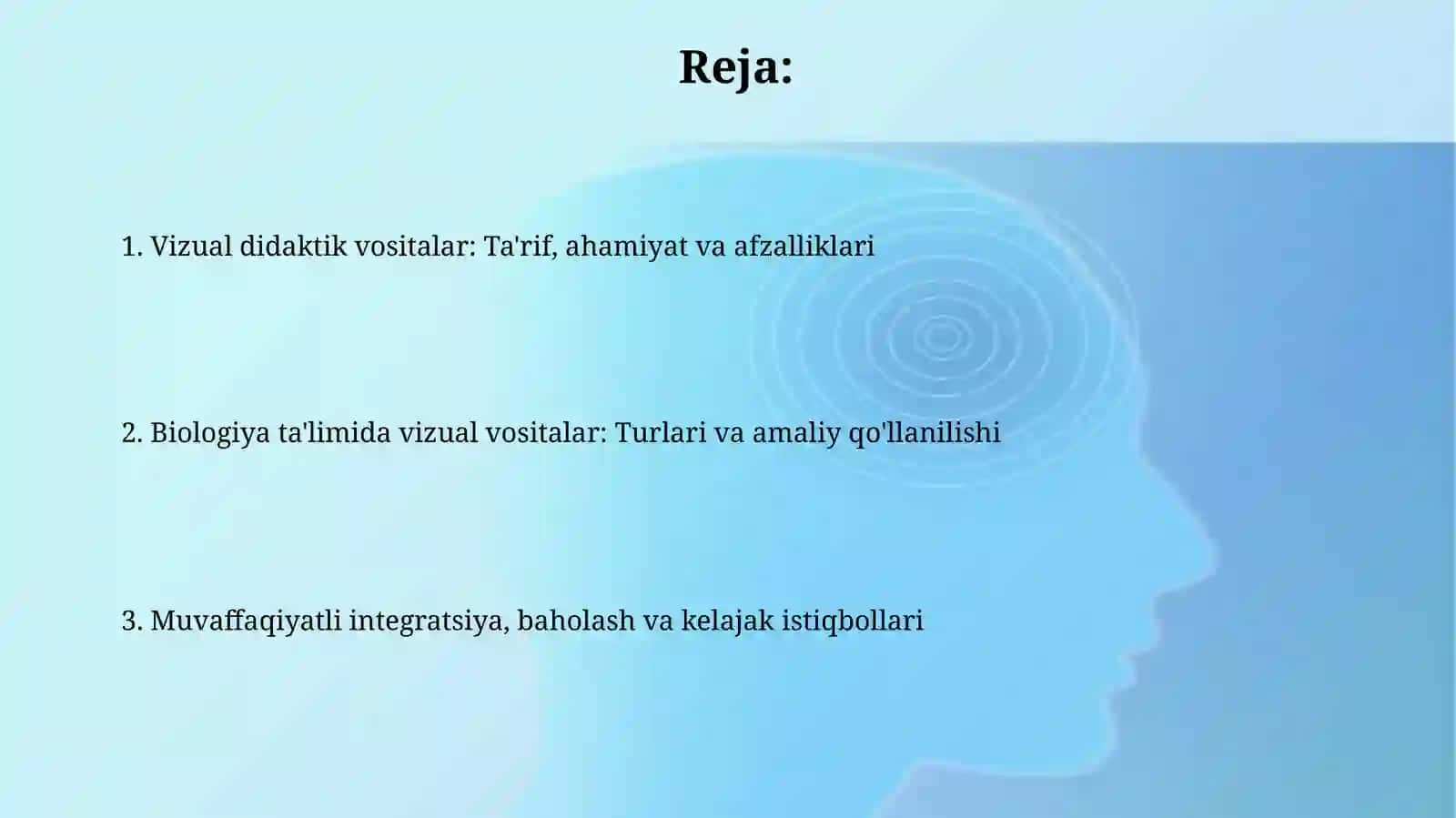 Biologiya o'quv kurslarini o'qitishda foydalaniladigan ko'rgazmali didaktik vositalardan foydalanish 2