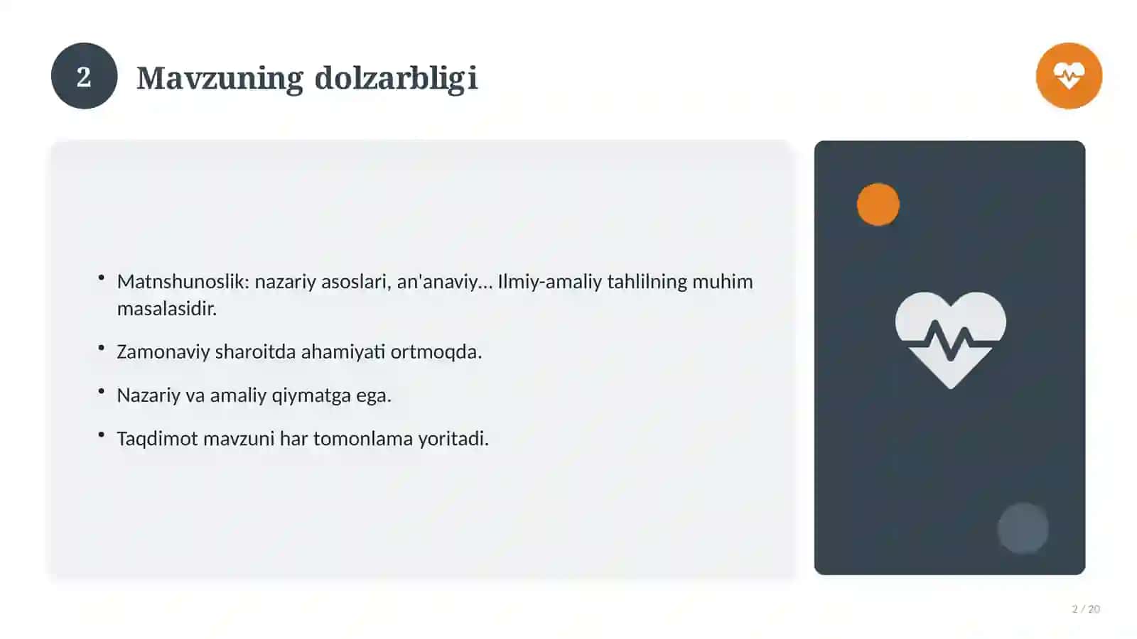 Matnshunoslik: nazariy asoslari, an'anaviy yondashuvda (Amaliyot hisoboti) 2