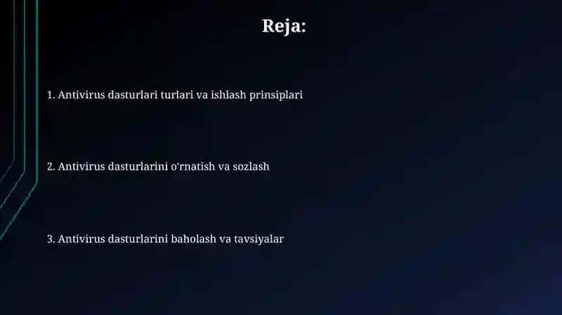 Antivirus turlari.Antivirus dasturlari bilan ishlash 2