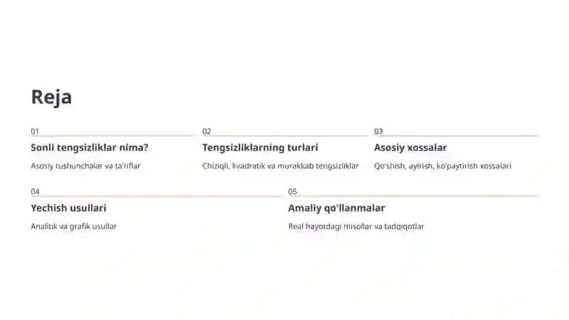 Sonli tengsizliklarning asosiy xossalari 2