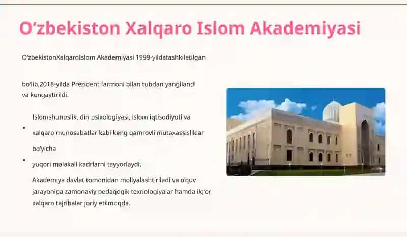 O'zbekistonda faoliyat yurituvchi diniy tashkilotlar 2