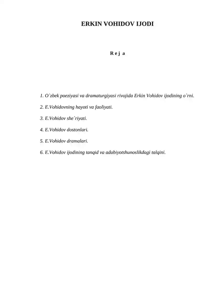 ERKIN VOHID IJODI 2