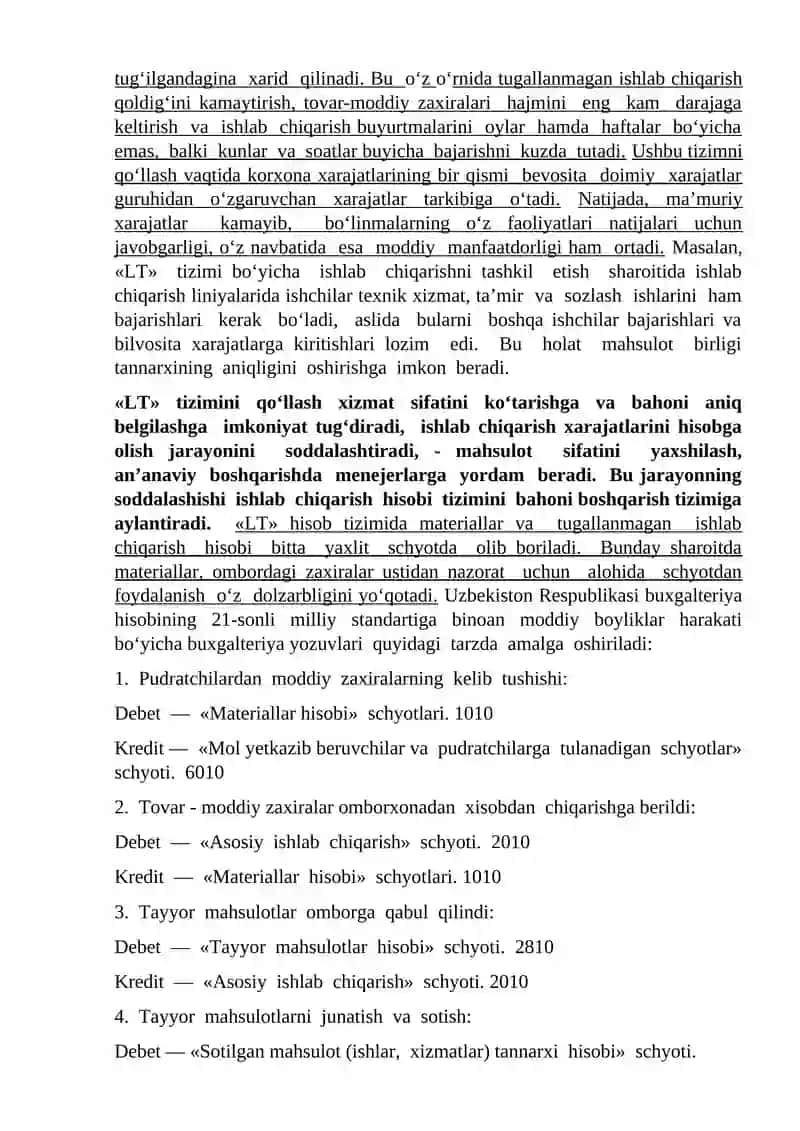 Boshqaruv hisobini turli tizimlarda joriy etish 2