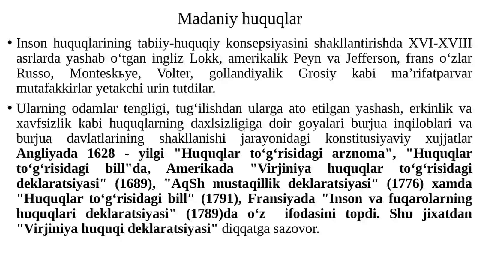 O‘zbekiston Respublikasi fuqarolarining madaniy va ekologik huquqlari 2