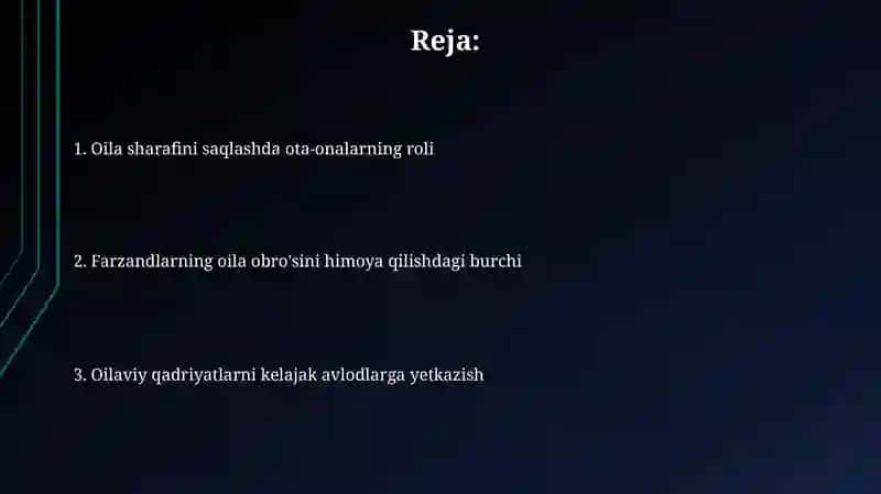 Oila sha'ni va qadr-qimmatini asrashda ota-ona va farzandning mas'uliyati 2