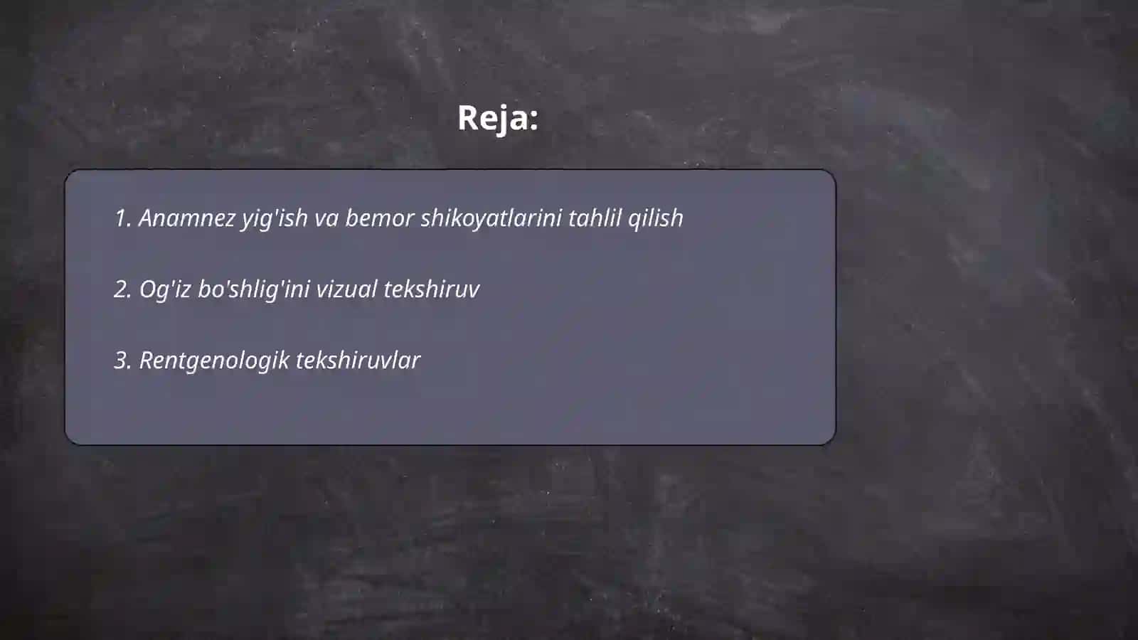 Ortopedik Stomatologiya Klinikasida Bemorlarni Tekshirish Usullari 2