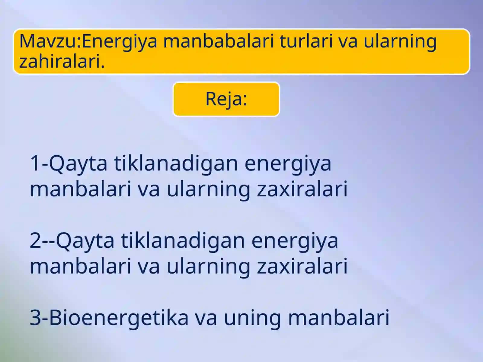 Yo’nalishgakirish fanidan 4-mavzuyuzasidan mustaqil ta’lim uchun mavzusi 2