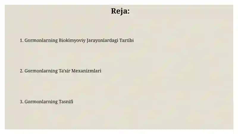 Gormonlarning Biokimyoviy Jarayonlarda Garmonlar Boshqaruvi 2