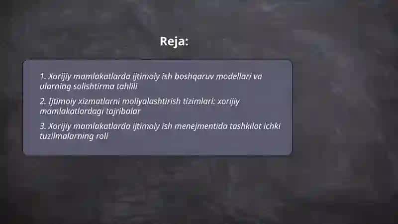 Xorijiy mamlakatlarda ijtimoiy ish menejmenting tahlili 2