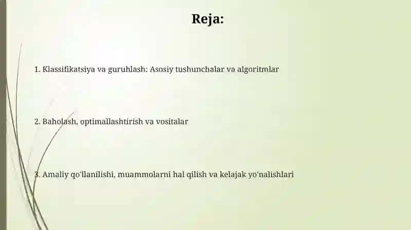 Statistik tasniflash va guruhlash 2