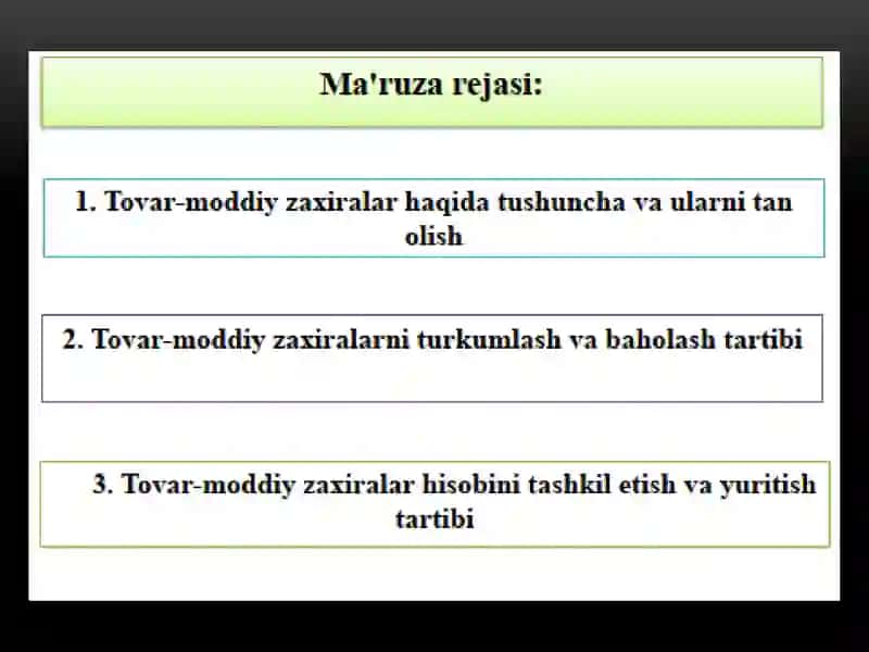 Tоvar-mоddiy zahiralar hisоbi 2