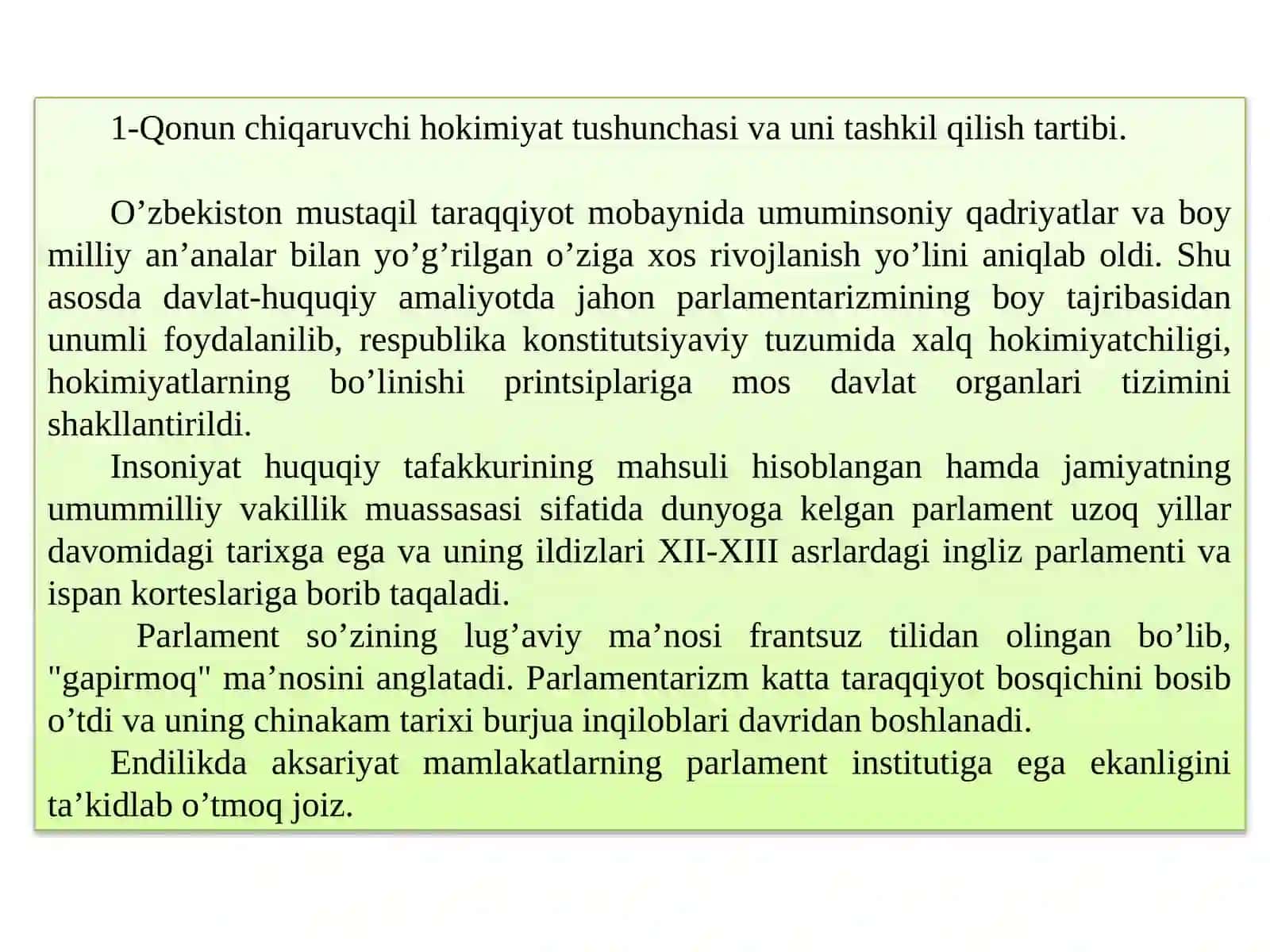 O’zbekiston Respublikasi Oliy Majlisining 2