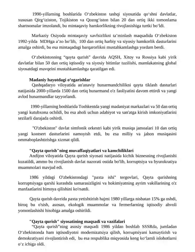 "Qayta qurish" yillarida O'zbekistondagi ijtimoiy siyosiy vaziyat 2